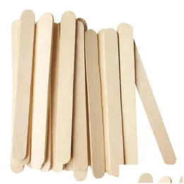 Narzędzia lodów Uporty 100pcs/zestaw Popsicle Stiws Naturalny drewniany pop 11.4 cm długość drewna popsicl akesorios upuszczenie dostawa home g dhnyr