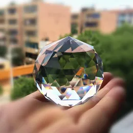 Kryształ żyrandolowy najwyższa jakość 40 mm płaska przezroczysta ozdobna fasetowana piłka szklana stół Suncatcher K9 Papierowa waga do dekoracji domu ślubnego