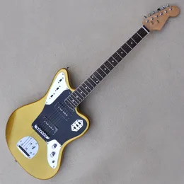 Factory Custom Gold Electric Guitar z czarnym pickguard Chrome Hardware Fretboard Fretboard 22 progi można dostosować