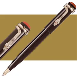 wholesale High quality 110 anniversary Inheritance Series Pen Black Red Brown Snake clip Rollerball Ballpoint pens stationery office school supplies