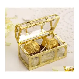 Geschenkwikkeling Wraps Treasure Chest Candy Box Wedding Favor Mini Boxes Food Grade Plastic transparante sieraden Stoelige Case Drop levering H DHVSJ