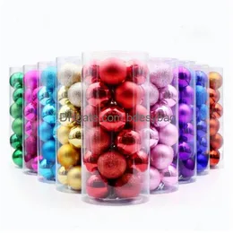 Christmas Decorations 24Pcs 3Cm 4Cm Ball Ornaments Mticolor Xmas Tree Decoration Balls For Holiday Wedding Party Drop Delivery Home Dhedm