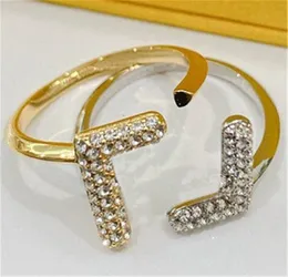레이디 여성 파티 웨딩 애호가 선물 약혼 다이아몬드 반지 패션 보석을위한 골드 실버 브랜드 반지