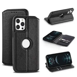 Magnetic Wallet Pu Leather Case Cover för iPhone 14 13 12 11 Pro XS Max 7 8 Samsung S22 S21 S20 Ultra Plus Premium Flip Phone -fodral med kreditkortsplatser Holder Pocket