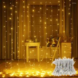 Julekorationer 3M LED -gardinljus 2022 år Dekor Festoon Merration Onament for Home Noel Navidad