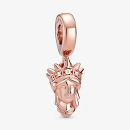 Statua Liberty wisianty Bransoletki Sterling Srebrny Dangle DIY Fit Pandora Designer Biżuteria Kobiety Prezent zaręczynowy