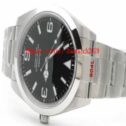 Mens Luxury Business Watches Edition Automático Cal 3132 Movimento ARF 904L Banda sólida de aço preto 214270 Sapphire Explorer 114270 F235N
