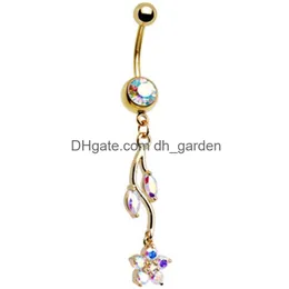 Navel Bell Button Rings Body Jewelry Alloy Belly Ring Fashion Puncture Navels Dance Women Gold Sliver 3 2Hzb Q2 Drop Delive Dhgarden Dhfa0