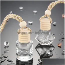 Pacote de garrafas carros por garrafa Pingente refil￡vel Ornamento Secunerador de ar para ￳leos essenciais Fragr￢ncia Deli de vidro vazio Deli DHKNS