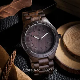 2018 Neues natürliches schwarzes Sandalholz analog Uhr Uwood Japan Miyota Quarz Bewegung Holz Uhren Kleider Armbanduhr für Unisex2578