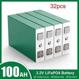 32pcs 3.2V 100AH ​​LIFEPO4 BATERIA GRAU UM NOVO RECARGELHE SOLAR LIFEPO4 BATERHA PACK para 12V 24V 48V Boat Golf Cart RV Car