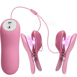 Skönhetsartiklar 3 Funktion Elektrisk chock 4 hastigheter vibration bröstmassage klitoris klämmor vibrerande bröstvårtvårta vibratorer sexiga leksaker för kvinnor