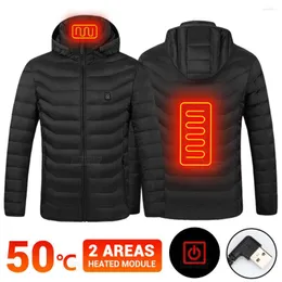 Men's Down Men Winter Warm Heated Jackets Outerwear Ski Jacket Hunting Clothing Hiking Coat USB Electric Vest Motorcycle 4XL