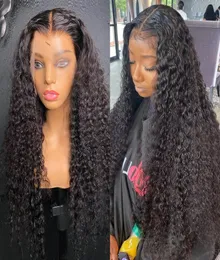 長い巻き毛シミュレーションBabyHair Deep Wave Full Lace Front Synthetic Wigs for Black Women7189327