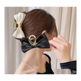 Hair Clips Barrettes Bow Catch Large Accessories South Korea Elegant Temperament Back Of The Head Curling Shark Clip Womens Headdr Dhogt