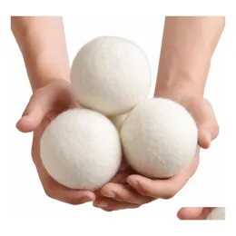 Andra tvättprodukter Praktisk ren boll Återanvändbar naturlig organisk ulltyg Mjukgörare Torkare Bollar Drop Delivery Home Garden House DHPMA