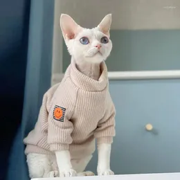 Katzenkostüme Haarlose Kleidung Sphinx Devon Rex Haustier Rollkragenpullover Dick WarmSphynx Pullover Kätzchen Outftis Für Katzen