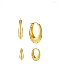 Hoop￶rh￤ngen Tidl￶s Wonder Brass Geo Hoops f￶r kvinnor Designer smycken Runway Fashion Korean Geometric Hiphop Ins Cute Gift 2357