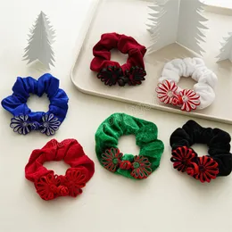 Chinese Knot Velvet Hair Scrunchies Flannel Hairbands Plush Hair Accessories Handmade Soft Warm DIY Elastic Headwear