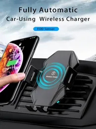Retail 10W induktionsbil Charger S5 Automatisk montering Snabbladdningstelefonmonterare i bilen för iPhone XR Huawei Samsung Nokia SM4222523