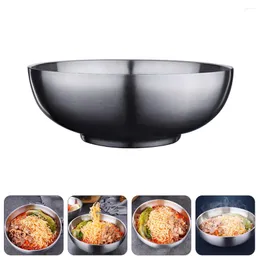 Tigela tigela tigela aço inoxidável sopa de metal mistura de macarrão ramen arroz grande porerção de salada de salada de cerealkorean preparação de tampa com phopho