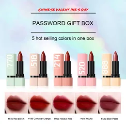 5pc/set Velvet Matte Waterproof Lipsticks Set Long Lasting Sexy Red Pigment Lip Stick Tint Pen Portable Lips Makeup Cosmetic Kit