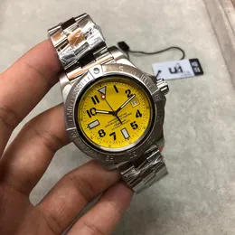 2023 U1 Toppkvalitet AAA Factory Ny toppförsäljning 2813 Automatisk Watch Men Super Ocean Yellow Dial 316 Rostfritt band Mekanisk 42mm armbandsur gratis fartyg