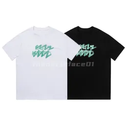 Marca de moda de luxo masculina camiseta grafite letra impress￣o de manga curta pesco￧o redondo ver￣o de camiseta solta top preto branco asi￡tico size s-2xl