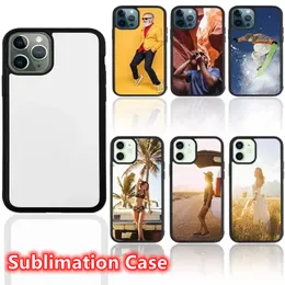 Fashion TPU PC Blank 2D Sublimation Cases DIY Designer Heat Transfer Phone Case for iPhone 14 13 12 Pro Max 11 XR XS 8 Samsung with Aluminum Inserts Protect Back Cover