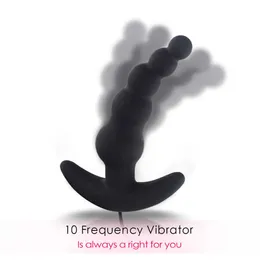 Itens de beleza 10 velocidades de vibradores de plugue de bumbum de contas de contas macho de 10 velocidades G Masturbação G Spot Spot Prostate Massager Remote Vibration Sexy Toys for Adult