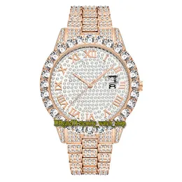 MISSFOX 2021 éternité 2643 2 Hip hop Mode Hommes Montres CZ Diamant Incrustation Cadran Quartz Mouvement Hommes Montre Glacé Diamants Alliage 212T