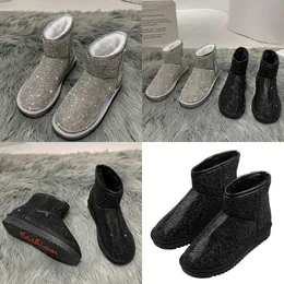 Top Boot 's Shoes Snow Boots Winter New Plus Velvet Round Toe Thick Bottom Warm Flashing Diamond Cotton Ankle 221213