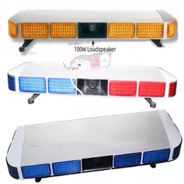 47inch 120W Led Car warning lightbar Police Ambulance vehicles Fire truck Emergency lights with loudspeaker and 100W 7 Tones Police Siren amplifier waterproof