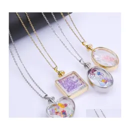 ペンダントネックレス10pcs/lotトレンディな幾何学四角いハートフローティングメモリRelicario LivingCabochon Locket女性ジュエリードロップデリブDheyk