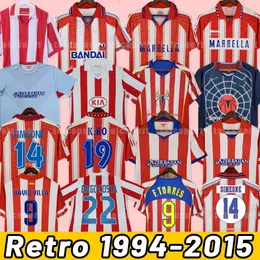 Футболка Retro Atletico F.Torres Simeone Madrid CAMINERO GRIEZMANN Gabi HOME, винтажная классическая футбольная рубашка 04 05 06 10 11 13 14 15 94 95 96 97 2004 2005 2014 1997