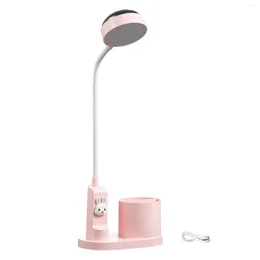 Table Lamps With Pen Holder Desk Lamp Night Light Led Kids Multifunctional Adjustable Brightness Star Projection Bedroom Rechargeable Study