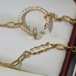Nagel Halskette Grobkette Diamonds Halskette Designer Sterling Silber 18k vergoldete offizielle Reproduktionen Paar Anhänger Ladies Classic Style Schmuck 002