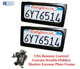 2 Platesset Metal Us Hide Away Control Remote Shutter Up Tampa de privacidade Kit de quadro de placa furtiva el￩trica 315170258mm DH16662219