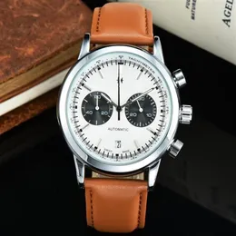 Tüm kadranlar çalışan kronometre mens lüks ünlü designercalendar saat deri kayış üst marka kuvars kol saati Men286y