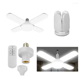Вентилятор вентилятора лампочки AC85-265V 28W 360 ° Складная световой потолочный гараж с дистанционным контроллером