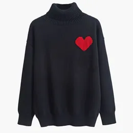Дизайнерский свитер для мужчин и женщин, вязаный высокий воротник Love A Womens Fashion Letter, черный пуловер с длинным рукавом, топ большого размера 2023