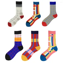 Erkek çorap moda renkli grafik rahat iş sanat tasarımcısı butik hediyeler sevimli trend çift komik