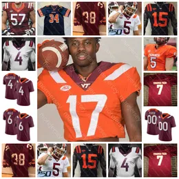 Koszulki piłkarskie Custom Virginia Tech Hokies Football Jersey 3 Braxton Burmeister Grant Wells Raheem Blacksear Tayvion Robinson Tre Turner Alan Tisdale