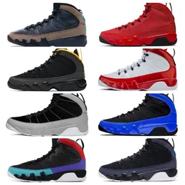 Retro Fire Red 9 9S OG Basketball Shoes Jumpman Mens Chile Red Olive University Blue Gold Barons Prescle Gray Bred Space Jace Dark Darcoal Sneakers