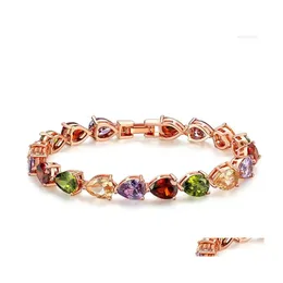 Charm Armband Mticolor Cubic Zircon Bangles Luxury Wedding For Women Copper Colorf Armband Crystal Jewelry Party Gift Deliver DHX4T