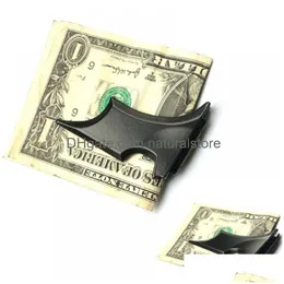 Money Clips Newest Diy Black Bat Clip Fashion Stainless Steel Slim Metal Holder 3 Colors Drop Delivery Jewelry Dhvpo