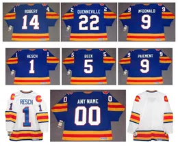 Vintage Rockies Retro Hockey Jersey Colorado Glenn Resch Barry Beck Lanny McDonald Joel Quenneville Wilf Paiement Rene Robert John Wensink Rob Ramage Gillis