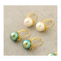 Dingle ljuskronor örhängen londany marmor pärla inlagd med retro temperament mässing grossist droppleverans smycken dhx0t