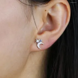 Stud Earrings 925 Steling Silver Summer Cool Beach Style Moon/Star Shape Cute Dainty Jewelry For Women Wedding Gift 2022