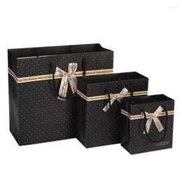 Gift Wrap 6st Creative Black Dot Bag Box For Party Baby Shower Paper Chocolate Boxes Package Wedding Favors Candy